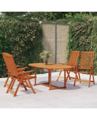 Ensemble à manger de jardin 5 pcs Bois d'eucalyptus massif | Mobilier & Déco