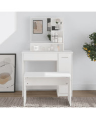 Coiffeuse avec miroir blanc 86,5x35x136 cm | Mobilier & Déco