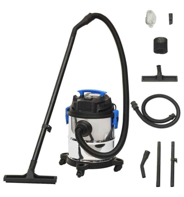 Aspirateur sec et humide 1200 W 20 L Argenté | Mobilier & Déco