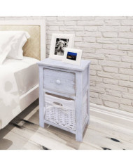 Table de chevet Bois Blanc | Mobilier & Déco