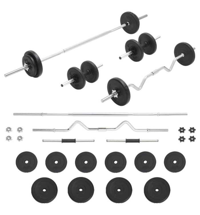 Ensemble d'haltères et de barres 30 kg | Mobilier & Déco