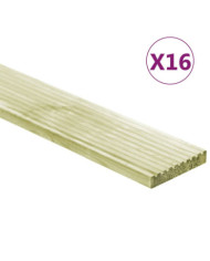 Panneaux de terrasse 16 pcs 2,32 m² 1 m Pin massif imprégné | Mobilier & Déco