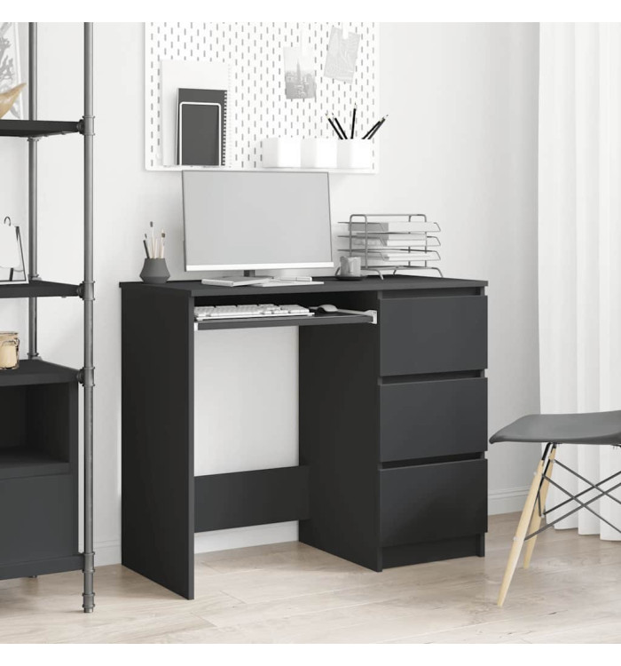 Bureau Noir 90x45x76 cm Bois d’ingénierie | Mobilier & Déco