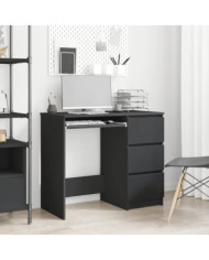 Bureau Noir 90x45x76 cm Bois d’ingénierie | Mobilier & Déco
