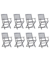 Chaises pliables d'extérieur lot de 8 Bois d'acacia solide | Mobilier & Déco