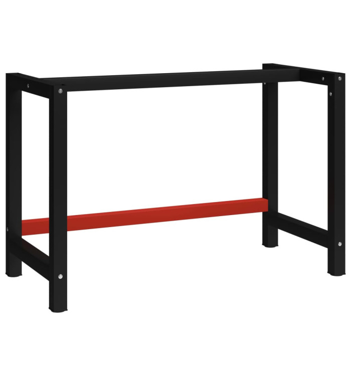 Cadre de banc de travail Métal 120x57x79 cm Noir et rouge | Mobilier & Déco