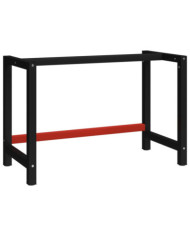 Cadre de banc de travail Métal 120x57x79 cm Noir et rouge | Mobilier & Déco