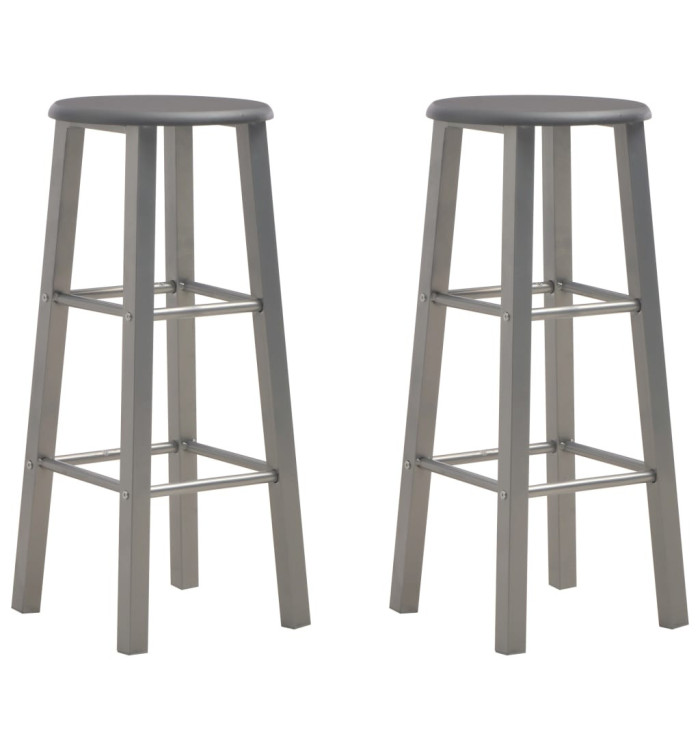 Tabourets de bar lot de 2 anthracite MDF | Mobilier & Déco