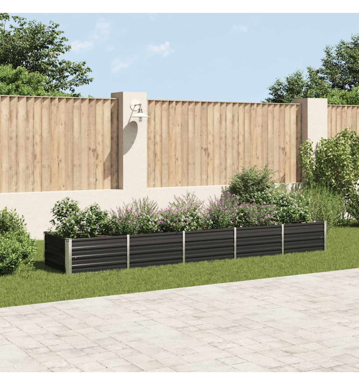 Lit surélevé de jardin Acier galvanisé 400x80x45 cm Anthracite | Mobilier & Déco