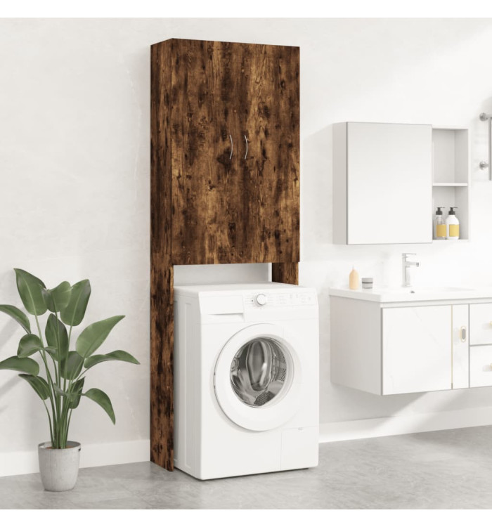 Meuble pour machine à laver Chêne fumé 64x25,5x190 cm | Mobilier & Déco