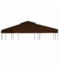 Toile supérieure double de belvédère 310 g/m² 3x3 m Marron | Mobilier & Déco