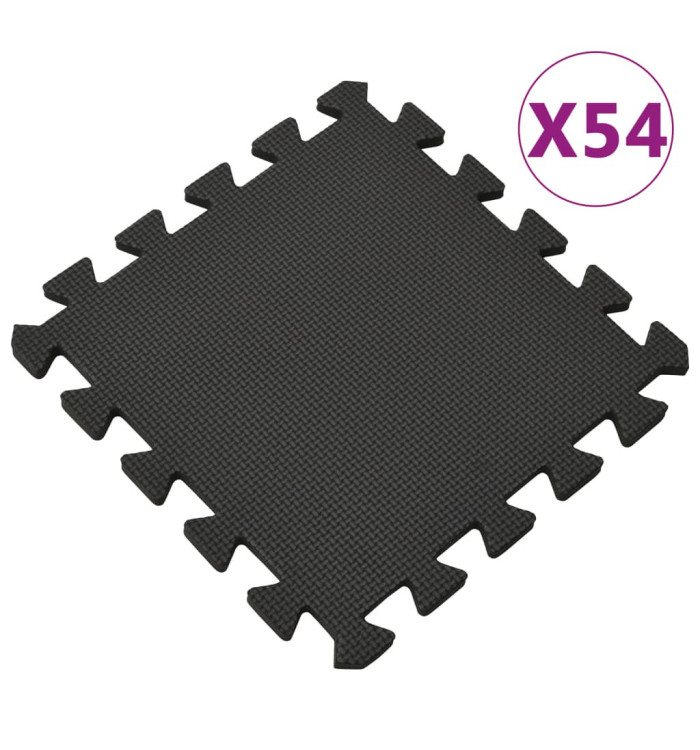 Tapis de sol 54 pcs 4,86㎡ Mousse EVA Noir | Mobilier & Déco