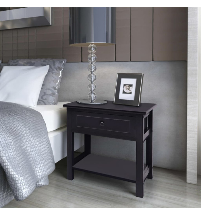 Table de chevet Bois Noir | Mobilier & Déco