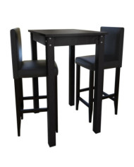 Set de 1 table de bar et 2 tabourets noir | Mobilier & Déco