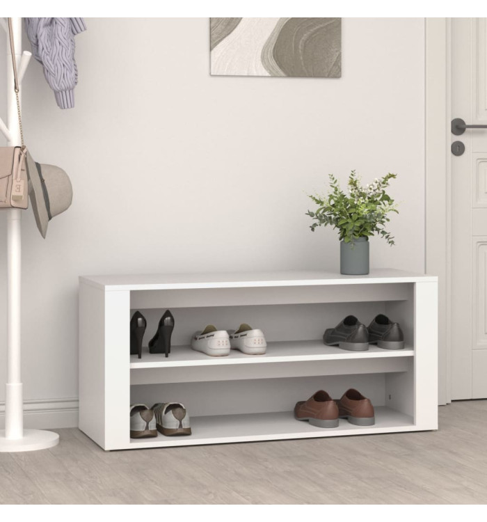Étagère à chaussures Blanc 100x35x45 cm Bois d'ingénierie | Mobilier & Déco