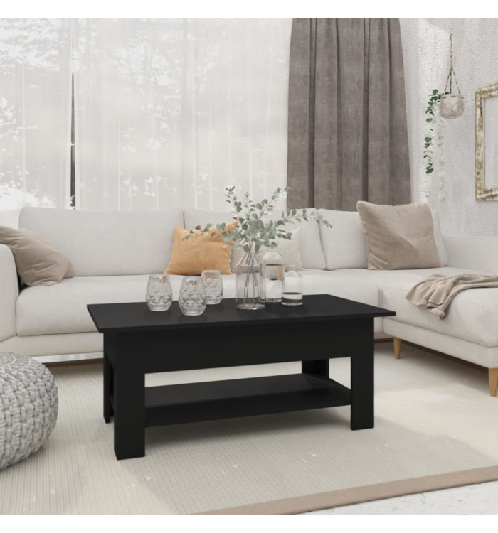 Table basse noir 102x55x42 cm bois d'ingénierie | Mobilier & Déco
