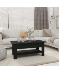 Table basse noir 102x55x42 cm bois d'ingénierie | Mobilier & Déco