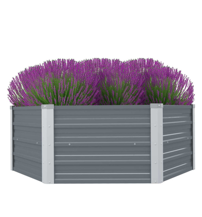 Jardinière 129 x 129 x 46 cm cm Acier galvanisé Gris | Mobilier & Déco