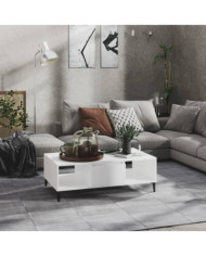 Table basse blanc 103,5x60x35 cm bois d'ingénierie | Mobilier & Déco
