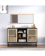 Buffet noir 105x30x65 cm bois d'ingénierie | Mobilier & Déco