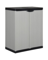 Armoire de rangement de jardin 1 étagère Gris/noir 68x40x85 cm | Mobilier & Déco