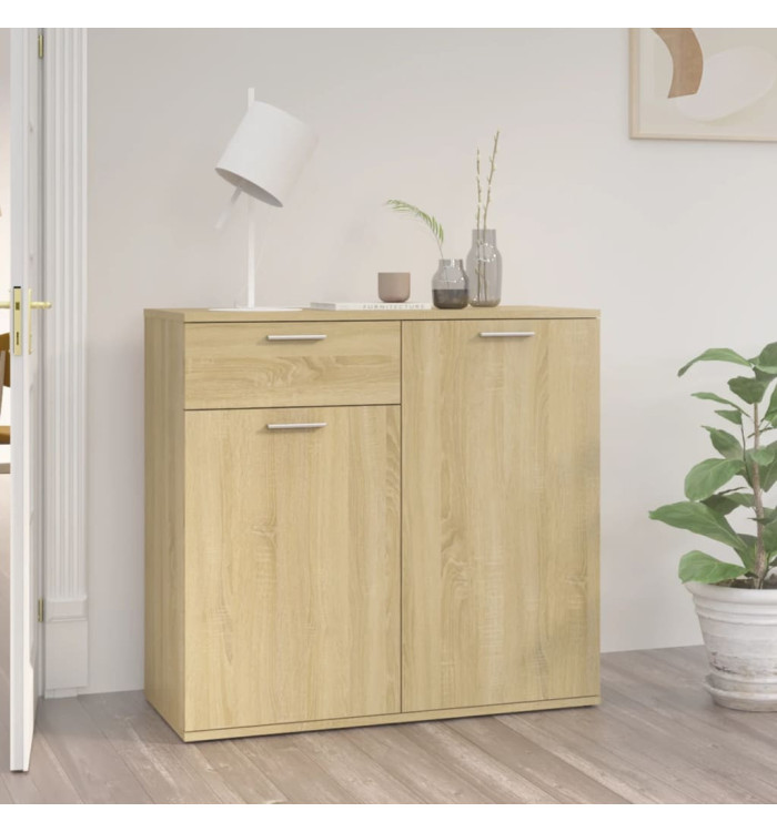 Buffet chêne sonoma 80x36x75 cm bois d'ingénierie | Mobilier & Déco