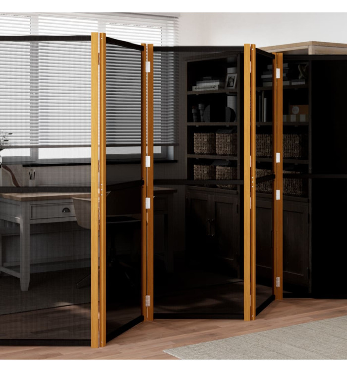 Cloison de séparation 6 panneaux Noir 420x180 cm | Mobilier & Déco