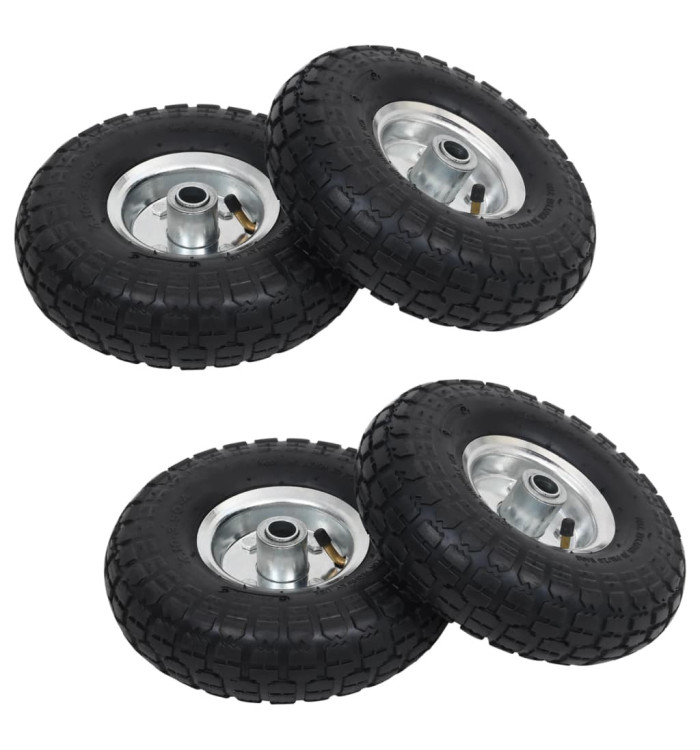 Roue de diable 4 pcs Caoutchouc 4.10/3.50-4 (260 x 83 mm) | Mobilier & Déco
