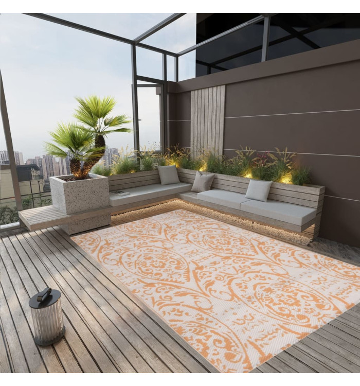 Tapis d'extérieur ARAKIL jaune 140 x 200 cm PP | Mobilier & Déco