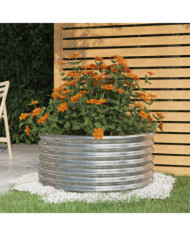 Jardinière de jardin Acier enduit de poudre 80x80x36 cm Argenté | Mobilier & Déco