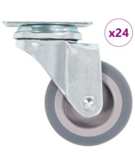 24 pcs Roulettes pivotantes 50 mm | Mobilier & Déco