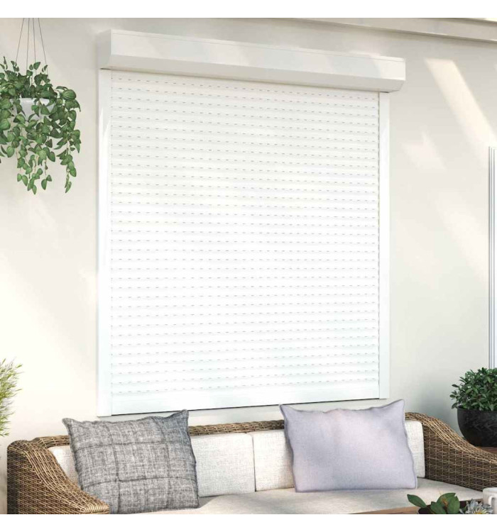 Volet roulant aluminium 140x150 cm blanc | Mobilier & Déco