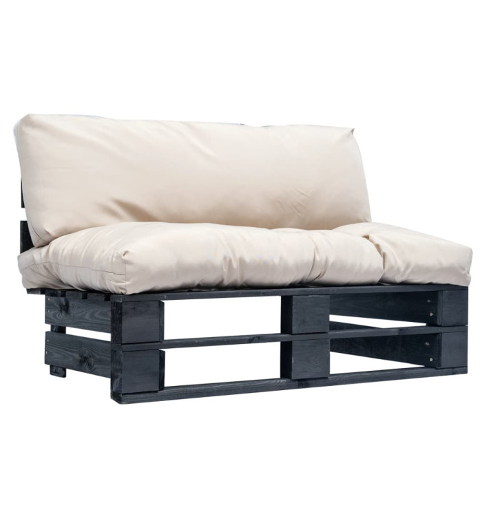 Canapé de jardin palette avec coussins Sable Pinède | Mobilier & Déco
