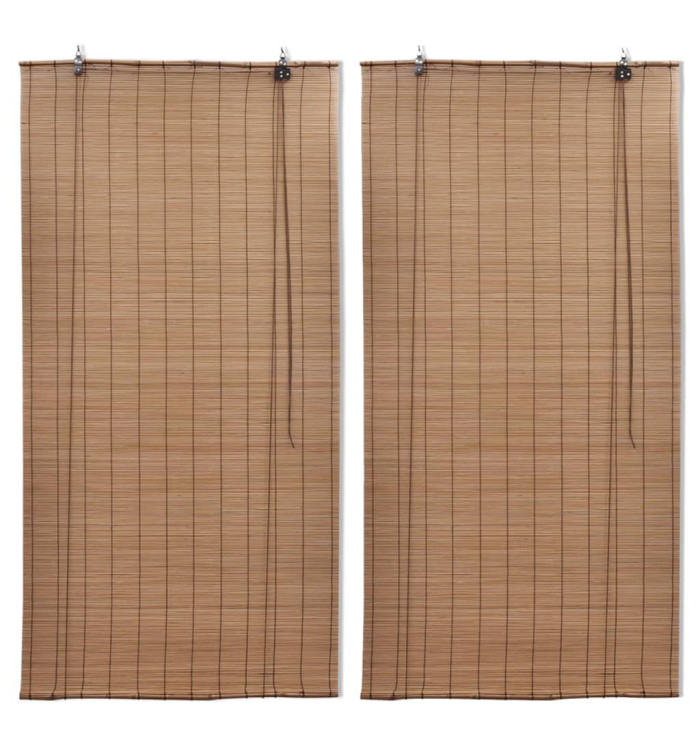 Stores roulants en bambou 2 pcs 80x160 cm Marron | Mobilier & Déco