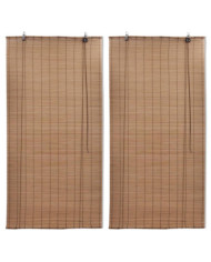 Stores roulants en bambou 2 pcs 80x160 cm Marron | Mobilier & Déco
