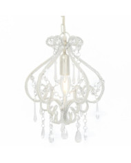 Plafonnier avec perles Blanc Rond E14 | Mobilier & Déco