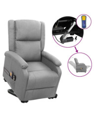 Fauteuil de massage inclinable Gris clair Tissu | Mobilier & Déco