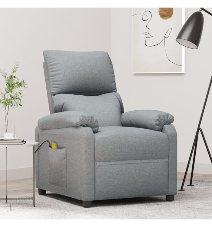Fauteuil de massage Gris clair Tissu | Mobilier & Déco