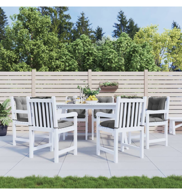 Coussins de chaise de jardin à dossier bas lot de 6 gris | Mobilier & Déco