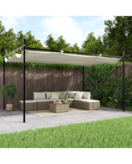 Pergola avec toit rétractable crème 395x292x230 cm | Mobilier & Déco