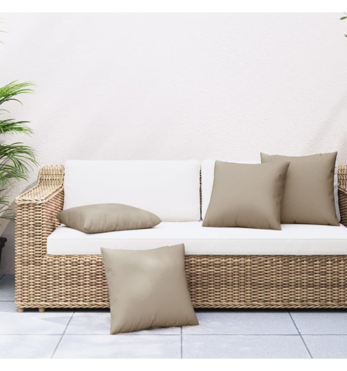 Coussins de canapé lot de 4 taupe 50x50 cm tissu | Mobilier & Déco