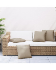Coussins de canapé lot de 4 taupe 50x50 cm tissu | Mobilier & Déco