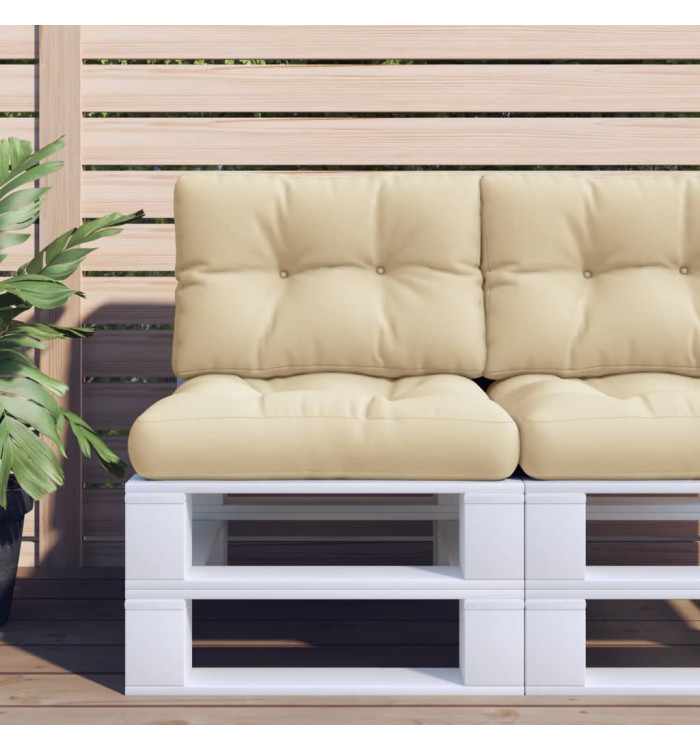 Coussins de palette lot de 2 beige tissu | Mobilier & Déco