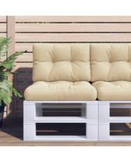 Coussins de palette lot de 2 beige tissu | Mobilier & Déco