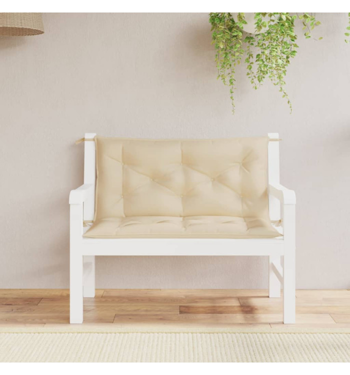 Coussins de banc jardin lot de 2 beige 100x50x7 cm tissu Oxford | Mobilier & Déco