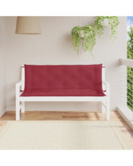 Coussins de banc de jardin lot de 2 rouge bordeaux tissu Oxford | Mobilier & Déco