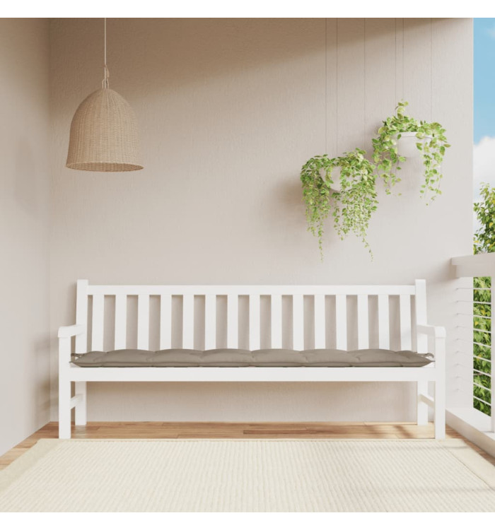 Coussin de banc de jardin taupe 200x50x7 cm tissu oxford | Mobilier & Déco