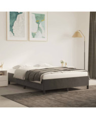 Cadre de lit sans matelas gris foncé 140x200 cm velours | Mobilier & Déco