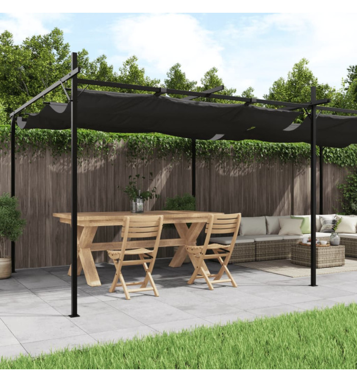 Pergola avec toit rétractable anthracite 589x292x230 cm | Mobilier & Déco