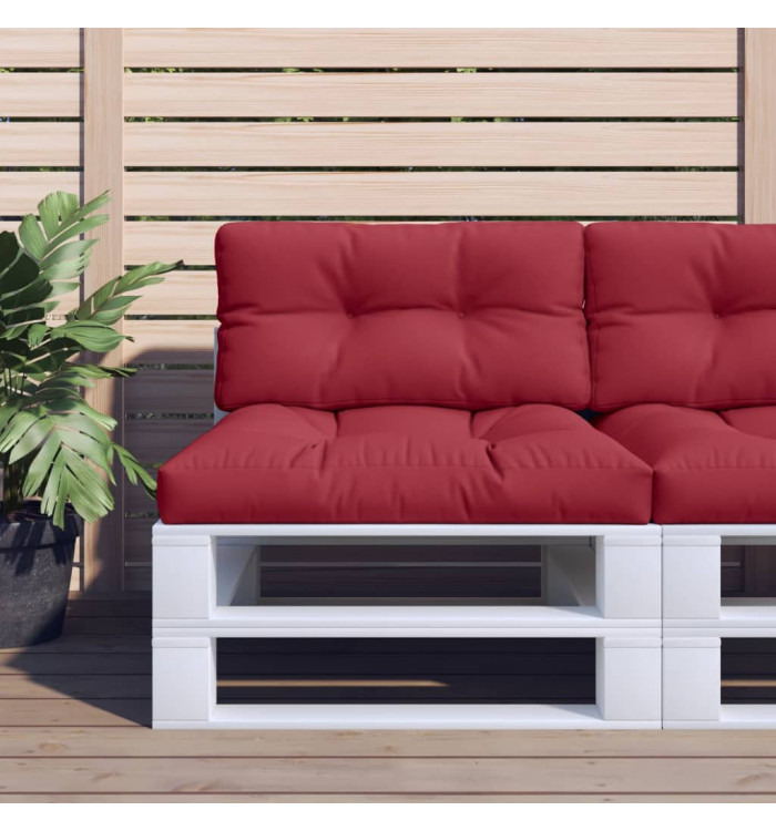 Coussins de palette lot de 2 rouge bordeaux tissu | Mobilier & Déco